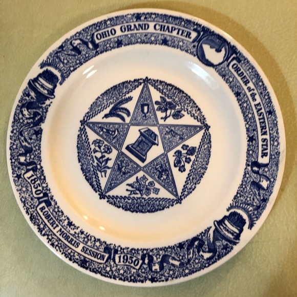COPY - Vtg 1950 Masonic Plate Order of the Eastern Star Freemason Antique - Picture 1 of 4